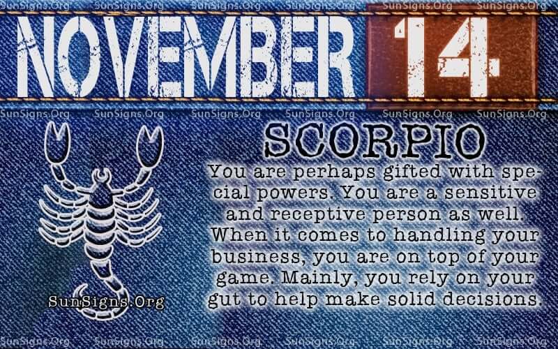 November 14 Birthday Horoscope Personality Sun Signs