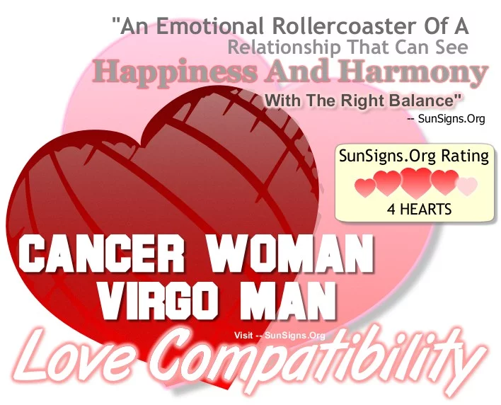 mujer Cáncer hombre Virgo