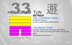 I Ching 33 meaning - Hexagram 33 Retreat