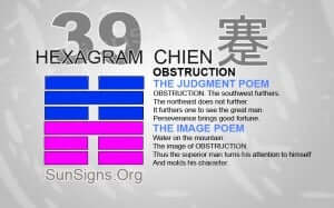 I Ching 39 meaning - Hexagram 39 Obstruction