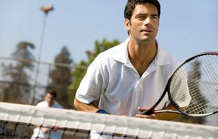 man playing tennis