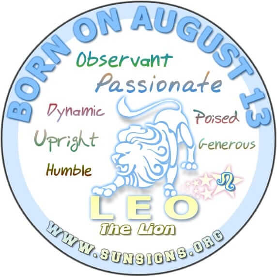 August 13 Zodiac Horoscope Birthday Personality SunSigns Org