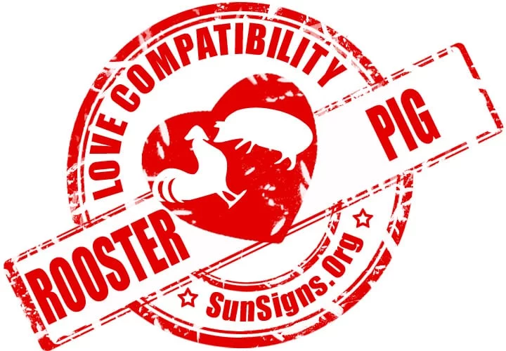 Chinese Rooster Pig Compatibility. The rooster and pig in love will need to develop understanding on both sides in order to have a happy relationship. 