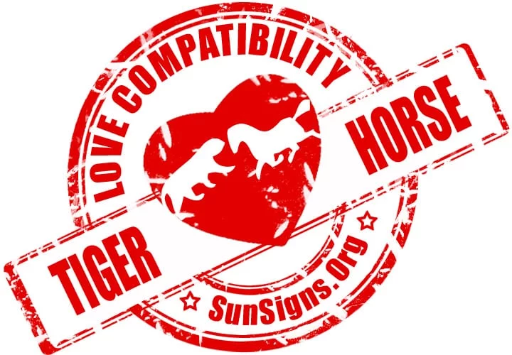 The two Chinese zodiac signs of the tiger and the horse in love make a good couple because of their similar personalities