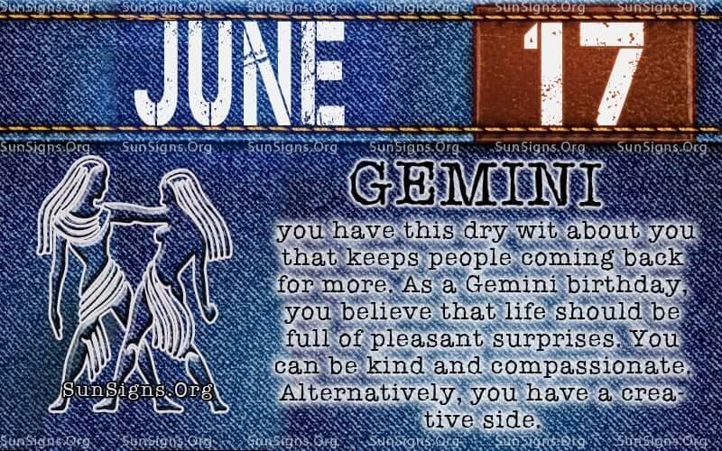 June 17 Zodiac Horoscope Birthday Personality