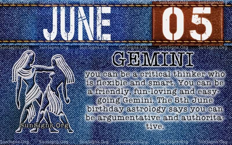 June 5 Zodiac Horoscope Birthday Personality | Sun Signs