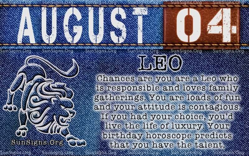 August 4 Zodiac Horoscope Birthday Personality - SunSigns.Org