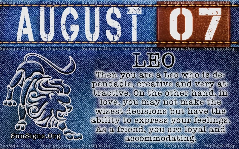 August 7 Leo Geburtstagskalender