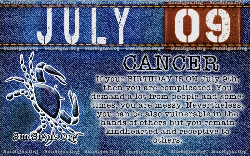 july 9 cancer birthday calendar