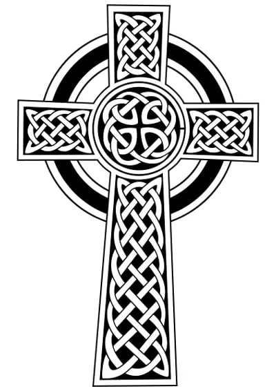 The basic form of a Celtic cross is a simple cross with a circle around the intersection of the stem and arms