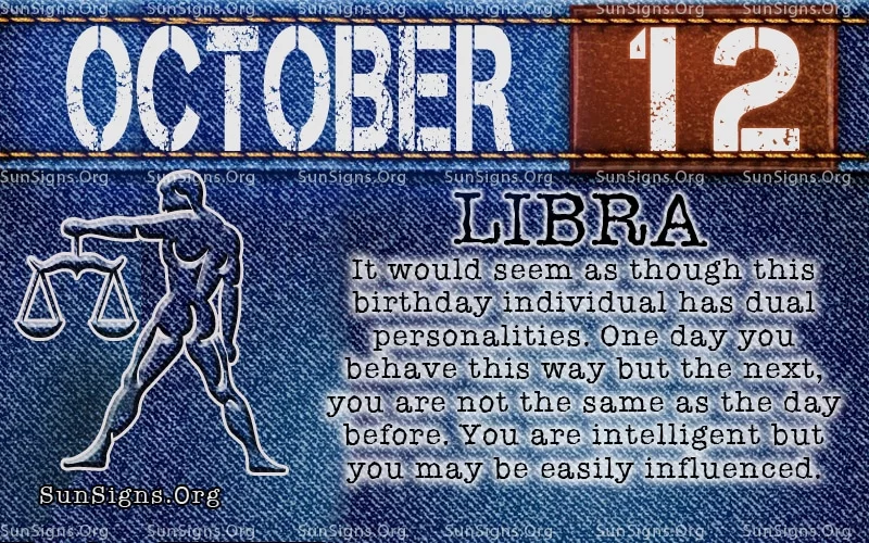 october 12 libra calendário de aniversários