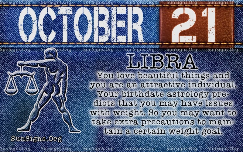10月21日の天秤座の誕生日カレンダー