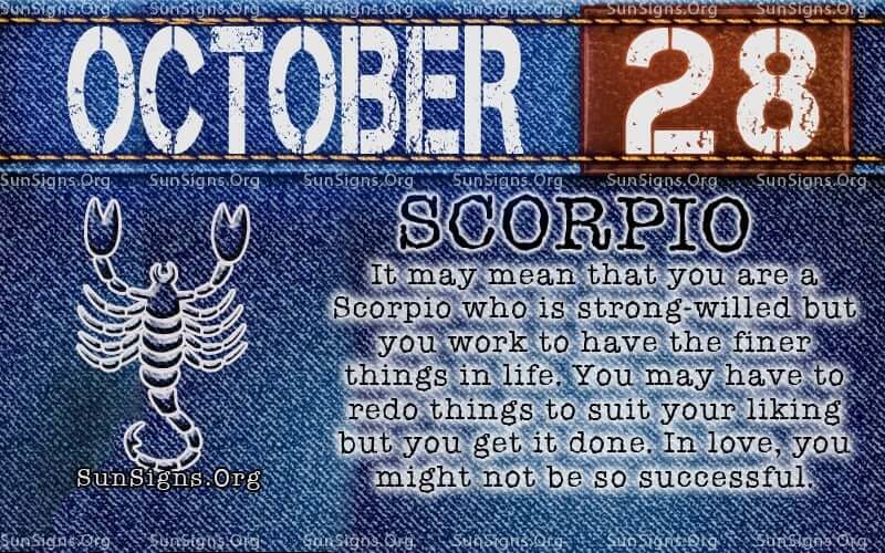 October 28 Zodiac Horoscope Birthday Personality