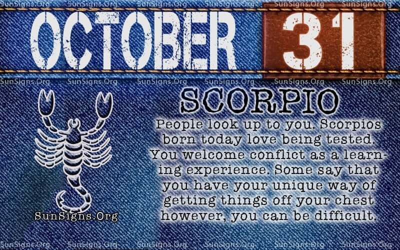 October 31 Zodiac Horoscope Birthday Personality SunSigns Org