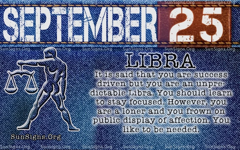 calendario de cumpleaños del 25 de septiembre de libra