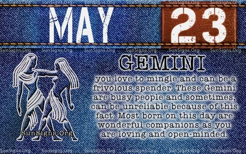 May 23 Zodiac Horoscope Birthday Personality
