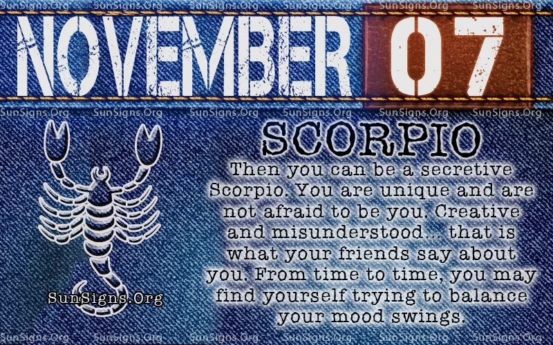 calendario di compleanno del 7 novembre scorpione