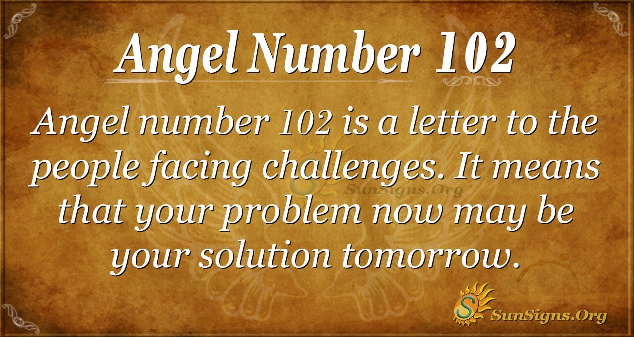 102 angel number sun signs