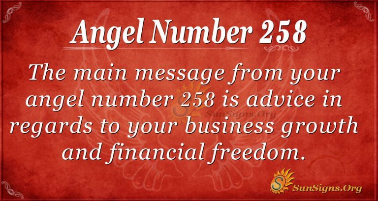 258 angel number sun sign