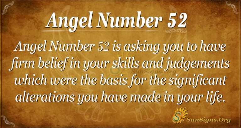 Angel Number 52 Meaning - Expression Of Courage - SunSigns.Org