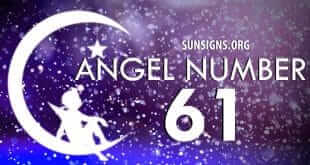 61 angel number sun signs