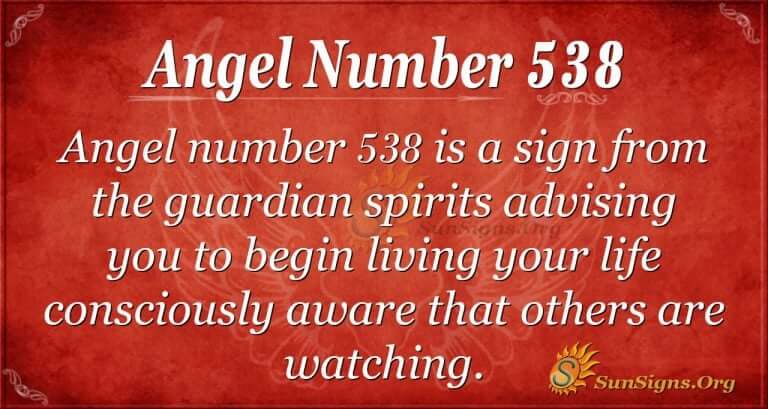 538 angel number sun signs