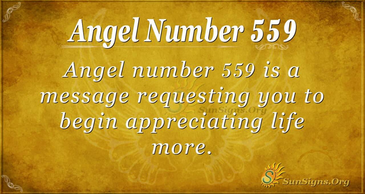 Angel Number 559 Meaning: Begin Appreciating Life - SunSigns.Org