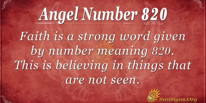 angel number 820