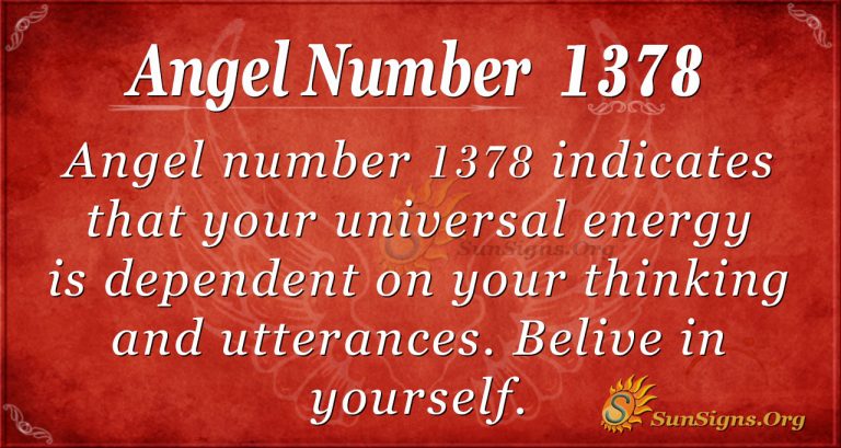 Angel Number 1378 Meaning: Spiritual And Personal Life - Sunsigns.org