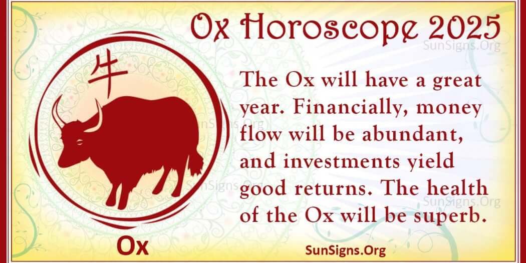 Ox Horoscope 2025 - Luck and Feng Shui Predictions! - SunSigns.Org