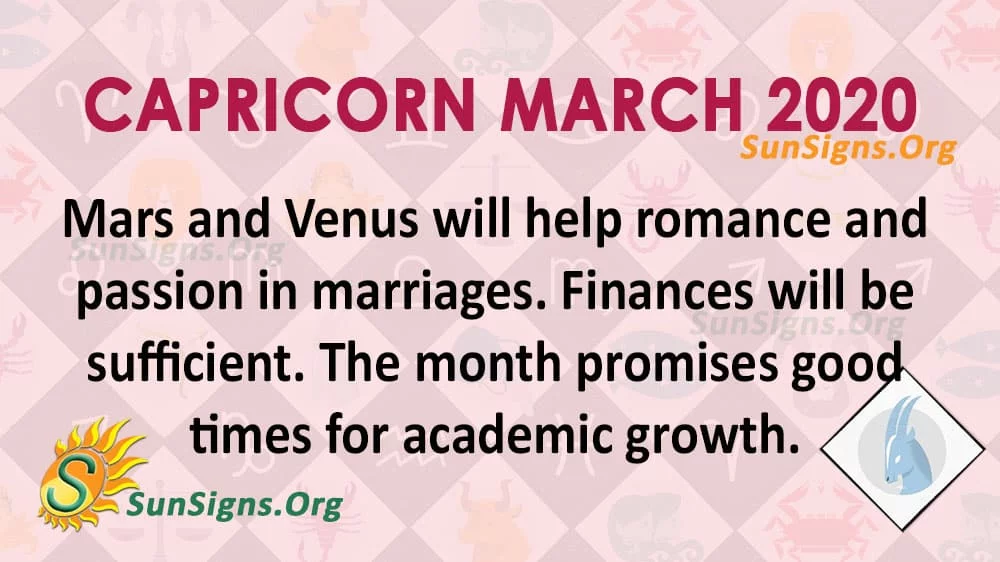 Capricorn March 2020 Horoscope