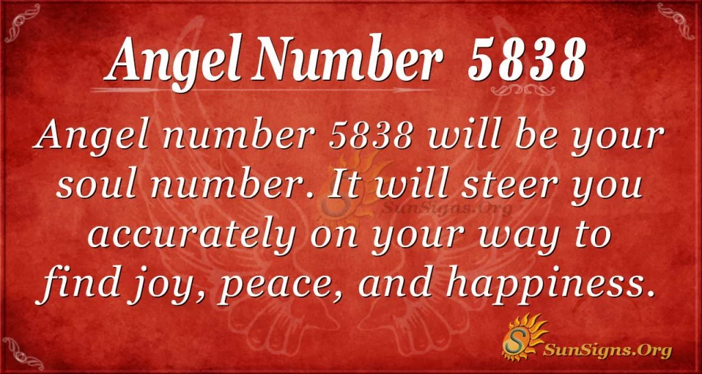 Angel number 5838