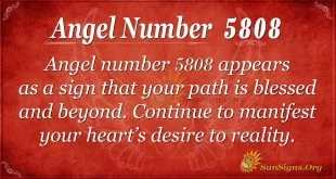 Angel number 5808