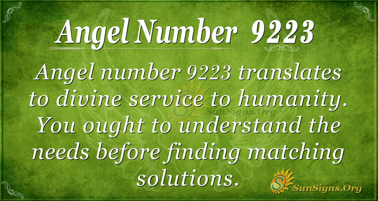 Angel Number 9223 Meaning: Service To Humanity | SunSigns.Org