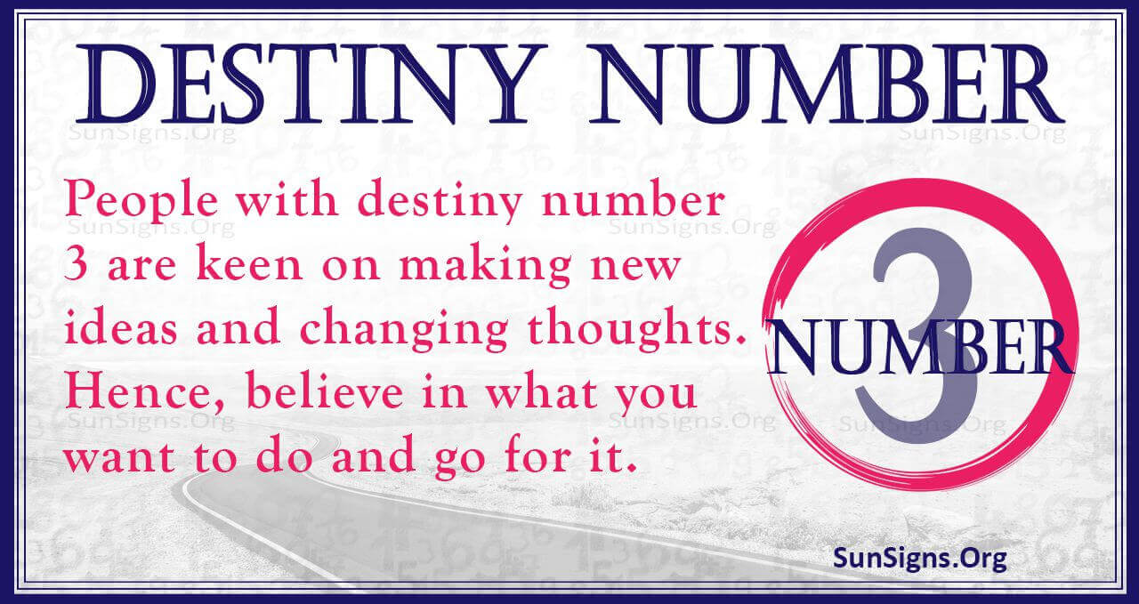 destiny number 3 meaning in hindi