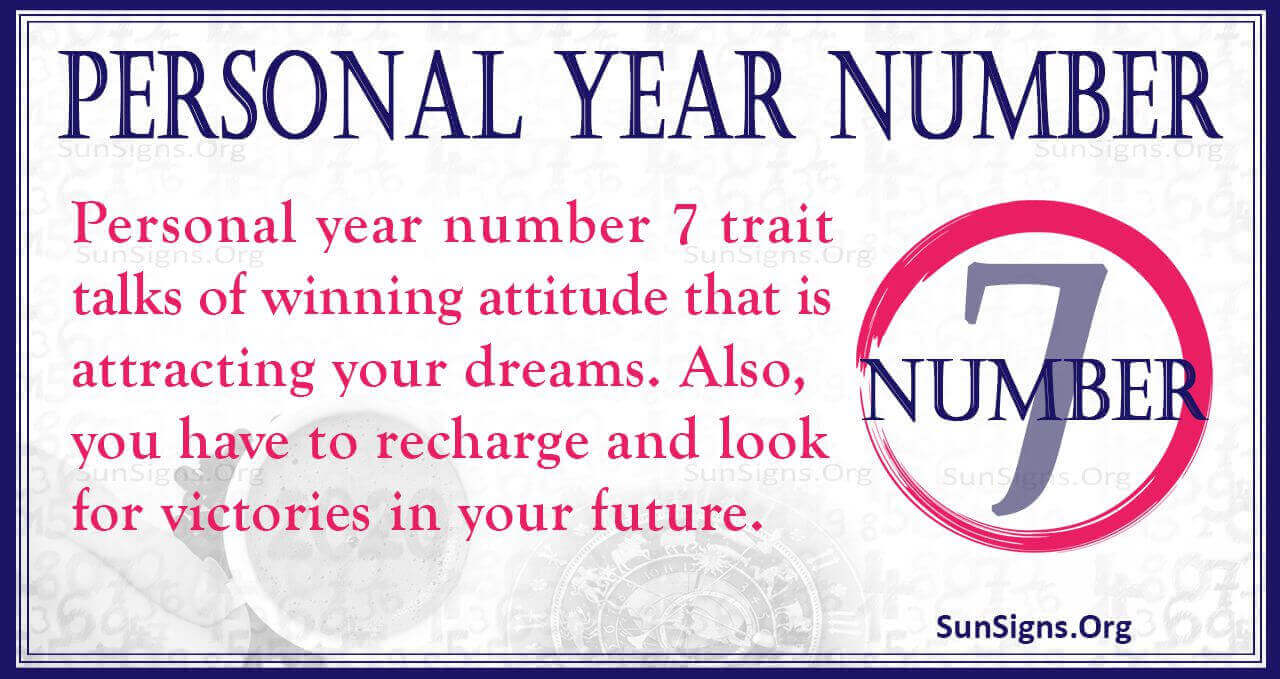 Numerology Personal Year Number 7 Great End