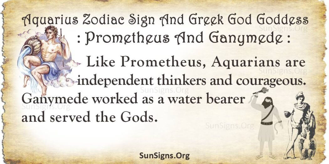 Prometheus And Ganymede God Goddess – Greek Zodiac Sign For Aquarius ...