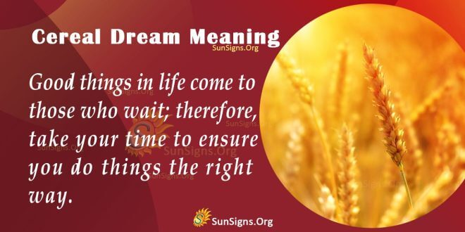 Cereal Dream Meaning