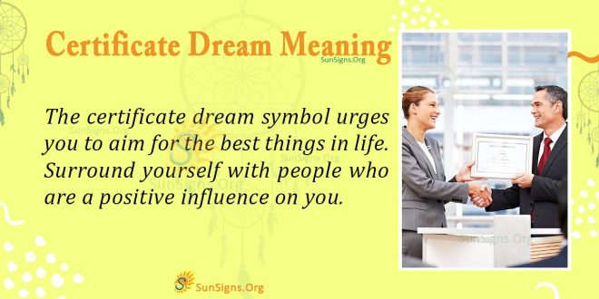 Certificate Dream Meaning