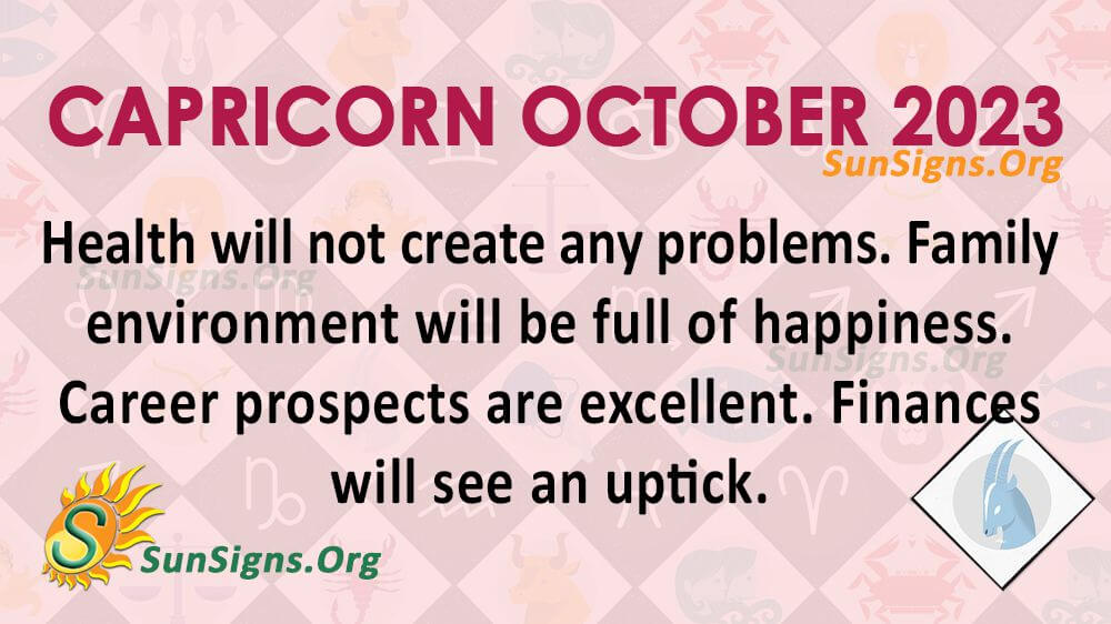 Capricorn October 2023 Monthly Horoscope Predictions