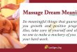 Massage Dream Meaning