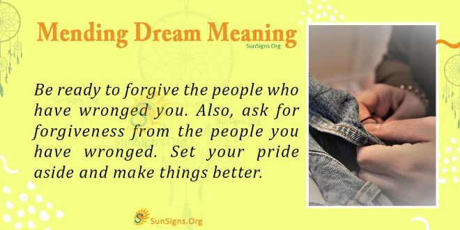 Mending Dream Meaning