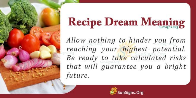 Recipe Dream Meaning