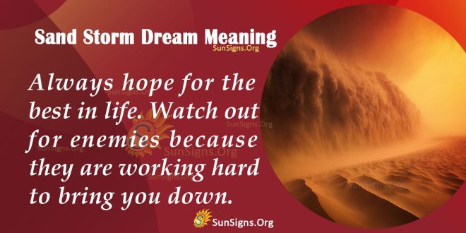 Sand Storm Dream Meaning