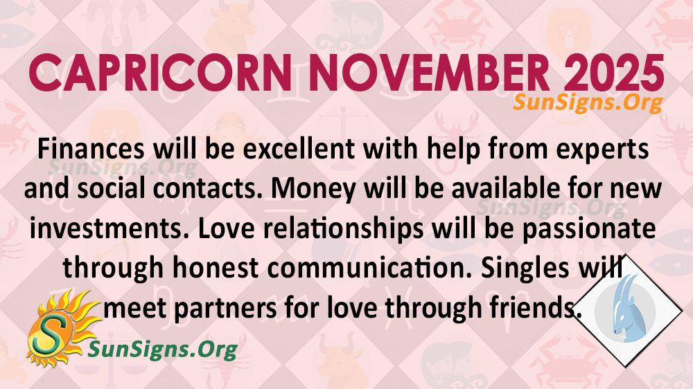 Capricorn November Monthly Horoscope 2025