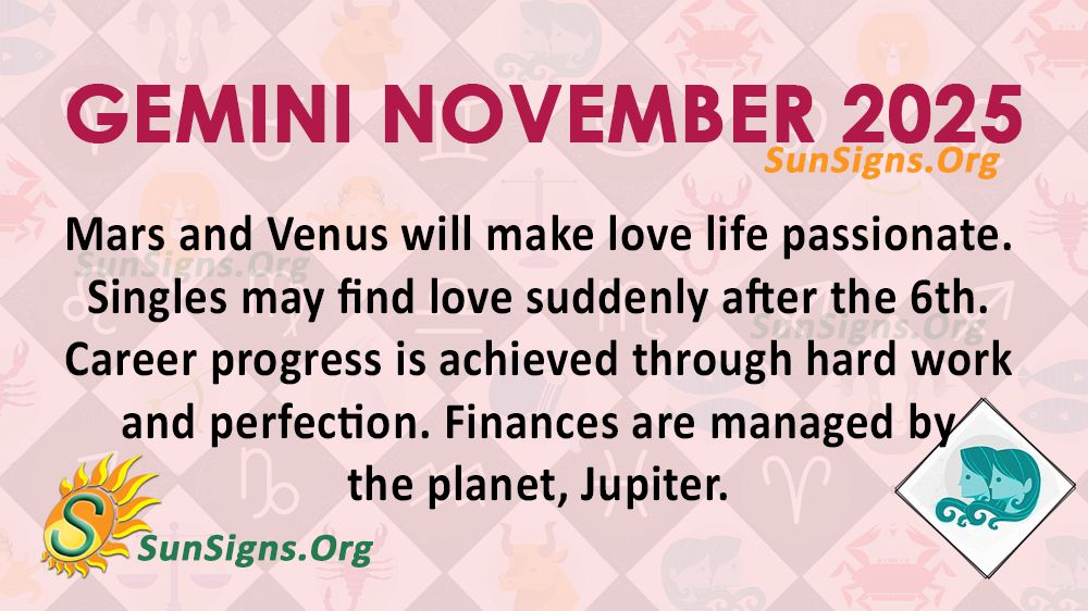 Gemini November Monthly Horoscope 2025